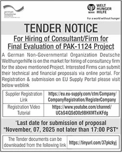 Welt Hunger Hilfe Tender Notice